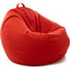 Avalon - Puff Poltrona Sacco Grande SOFTY 80×80×H75cm Sfoderabile, Pouf Sacco di Qualità Sartoriale, Bean Bag per Sedersi Ergonomico, Tessuto Antistrappo Impermeabile, Made in Italy(Rosso)