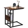 WOLTU Tavolino Laterale da Divano Piccolo Tavolo da Caffè per Salotto in MDF e Ferro Colore Faggio Scuro TS79dc