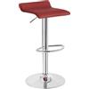 WOLTU Sgabello da Cucina, Sgabello da Bar Colazione Regolabile in Altezza Girevole a 360°, per Bar, Cucina, Banco, Caffè, PVC+Metallo, con Poggiapiedi, Bordeaux+Argento