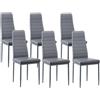 buybyroom Set Sedie Sala da Pranzo 6, Sedie da Cucina Soggiorno Imbottite Moderne, Adatto per Tavolo da Pranzo, Cucina, Ristorante e Ufficio, Grigio