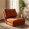 Fabulcozy Lazy Sofa, Poltrona Divano Letto Singolo con Schienale Regolabile, Divano Convertibile per Camera da Letto e Soggiorno, 205 x 70 x 12 cm (Arancione)