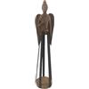 artigianatodaloise Angelo in legno e ferro decorazione statua arredo sala salotto statuetta arte 58,5x12 cm