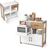 KOMFOTTEU Credenza Cucina con Ripiano Regolabile, Armadio Dispensa con Cassetto, Ripiani Aperti e Armadio con 2 Ante, Mobile Buffet per Sala da Pranzo, Soggiorno, 82 x 40 x 81 cm, Bianco