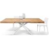 PAZZO DESIGN Tavolo Allungabile George, Gambe Tubolari Incrociate Menego Bianche, Made in Italy, Color Rovere rustico, 160 x 90 x 74 - Id_ 2258