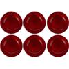 TrAdE Shop Traesio 6 X SOTTOPIATTI Natalizi in PLASTICA 33CM Decorazioni Natale per LA TAVOLA Rosso