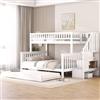 Dolamaní Letto a soppalco 90 (140) x 200 cm, con scala e letto estraibile, letto a castello con letto pieghevole e spazio per bambini, culla scale con ripiani, con protezione anticaduta in legno,