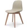 Kosmi Chaise de salon confortable en tissu ANNA et pieds en bois naturel style scandinave