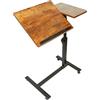 HUOLE Scrivania per Laptop, Tavolino da Divano, Letto, Supporto Porta PC, Computer, Serviletto, 4 Ruote, Altezza Regolabile, Piano Inclinabile, Soggiorno, Camera da Letto-60*34.5*58-90 cm (marrone)
