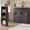 SUKY Tavolo da bar allungabile con vano portaoggetti, 138-204 × 39 × 104 cm, girevole a 360°, moderno tavolo da bar mobile, credenza con ripiani, tavolo alto, isola da cucina (nero)