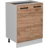 Vicco Mobiletto base cucina R-Line, Rovere dorato, 60 cm senza piano di lavoro, per la libera combinazione all'interno di sistemi cucina modulari