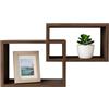 cecaro group - Set Mensole da Parete Rettangolari in Legno Naturale 30x9x22 cm - Mensole Decorative e Salvaspazio per Casa, Ufficio e Soggiorno - Colori Bianco, Marrone, Nero, Beige (Marrone)