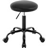 EUGAD Sedia da Ufficio Regolabile in Altezza, Sgabello Girevole a 360°con Rotelle, Sedia da Trucco per Camera da Letto Studio Soggiorno Cucina, 45,5-57,5 cm, PU, Nero, 0179BGY