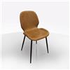 Bissolo Casa Sedia Moderna Vanna in Metallo Nero e Tessuto Vintage Cuoio, 45x57x87 cm, Design Elegante, Confortevole e Resistente, per Sala da Pranzo e Soggiorno