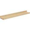eSituro Mensola da Muro, Legno Massiccio Mensola Galleggiante per Foto Decorazioni, Scaffale da Parete con Bordi Alti, Salvaspazio per Camera da Letto, Soggiorno, Bagno e Cucina, 60cm