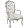 Way Home Store Poltrona BAROCCO Luis stile Francese Luigi XVI Silver e Bianca con Gemme Ecopelle 63 x 65 x 94 cm