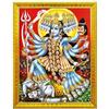 Koshtak Dea Kali/Mahakali in piedi su Shiva/Shiv Ji con lingua fuori, con poster laminato, per sala Puja, adorazione del tempio, da appendere alla parete, regalo, decorazione per la casa (30 x 23 cm)