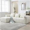Soweiz Divano L-SVANO 3 Posti Soweiz Divano Sezionale Nessuna Installazione Richiesta Ciniglia Chaise Longue Braccioli 3 Cuscini Tasca Laterale Telecomando 250x158x60cm (Beige)