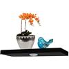 FRANKYSTAR Mensola Design a Muro con luci a tecnologia LED incorporate - Set mensole nere da parete con meccanismo a scomparsa (M:90x24x4 CM)