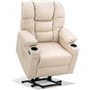 MCombo M poltrona elettrica con 3 motori, schienale e poggiapiedi regolabili, funzione di relax e reclinazione fino a 170°, Testa regolabile 7550 (Bianco Crema)