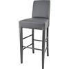 t m c s Tommychairs - Sgabello alto e moderno modello Luisa per cucina e bar, struttura in legno di faggio colore grigio scuro, Seduta e Schienale Imbottiti e Rivestiti in pelle artificiale grigio scuro