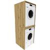 MRBLS_HOME Armadio a Colonna per Lavatrice e Asciugatrice 66 x 180 x 65 cm - per Lavanderia e Bagno (Rovere Artisano)