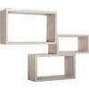 MODULARREDO | TRITTICO Set di 3 Mensole da Muro, Libreria Sospesa, Libreria Parete, Rovere Sagerau, 45x27 x 40x22 x 35x17 cm, Kit Tasselli Incluso - Made in Italy
