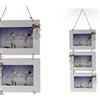 Gicos Cornice Porta Foto in Legno Multiplo 3 posti-15 * 10 cm da Appendere Shabby Chic MOG-765919
