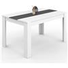 IDMarket - GEORGIA Tavolo da pranzo rettangolare per 6 persone bianco e grigio 140 x 80 cm
