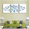 RomantiassLu Quadro su Tela Calligrafia Triplo Pesce di Mare Poster e Stampe Immagini su pareti Immagini per Soggiorno Decorazione Domestica Senza Cornice