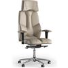 KULIK SYSTEM Sedia da ufficio esecutiva ergonomica - Sedia regolabile e confortevole con sistema di supporto lombare e spinale | Design brevettato | BUSINESS Vera pelle - Beige