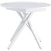 MOMMA HOME Tavolo da pranzo allungabile, pieghevole, rotondo, soggiorno estensibile, gambe metalliche con regolazione altezza, colore bianco, Revocu, misure 90-120 x 90 x 75 cm