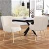 Soweiz Sedia da pranzo in velluto, Lussuosa, Soggiorno, Camera da letto, Sedia lounge con Quattro gambe di supporto in metallo dorato, Con braccioli e piedini regolabili, Supporto lombare (2, Beige)