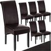 tectake® Set 6 Sedie Sala da Pranzo Ergonomiche, Sedie Moderne Sala da Pranzo con Gambe in Legno Massiccio, Sedie Comode per Ideali per Soggiorno e Cucina, Design Elegante - Marrone