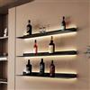 Generic Mensole galleggianti illuminate a LED da parete per casa e ufficio, mensole in metallo a emissione di luce con luce LED integrata
