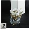 DLM Bomboniere DLM-29922 (Kit 6 Pezzi) Barattolo in Vetro con Rosa Fiore Bianco Shabby Chic Portaconfetti Matrimonio Battesimo Comunione Cresima bomboniera