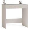 CDF Scrivania Moderna Kaschmir Beige Con Due Cassetti Finitura Goffrata Compatta Per Ufficio Camera Da Letto E Studio Design Minimalista Salvaspazio 50x81x80 cm Pannello Laminato