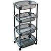 Acan Tradineur Carrello Verdulero con Ruote Modello HG Realizzato in Plastica Multiuso per Organizzare gli Spazi Domestici - 4 Cestini - 90x41x30cm - Colore Grigio.