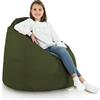 Italpouf Poltrona Sacco XL, Interno ed Esterno, Adulti e Bambini, Riempimento Perle Polistirolo, Sfoderabile, Impermeabile, Verde Scuro, 115x90 cm