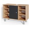 Vicco Mobiletto per lavabo Fynn, Antracite, 80 x 54 cm, per la conservazione in bagno con ritaglio per sifone