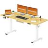 SANODESK Scrivania regolabile in altezza, 160 x 60 cm, scrivania regolabile in altezza, elettrica, ergonomica, tavolo per computer, ufficio, casa, ufficio e casa (acero)
