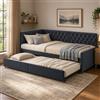 DAHUEN Divano letto 90 x 200, divano letto imbottito convertibile, divano letto matrimoniale estraibile, divano letto matrimoniale, divano letto estensibile, letti singoli, letti da giorno, in velluto, senza