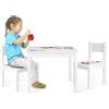 leomark tavolo e 2 sedie in legno per bambini 60x60x49 cm, stabile set per camera dei bambini, sala comune, scuola materna, asilo nido, mobili per bambini, Yeti colore FARFALLE