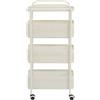 Zalydala Carrello da cucina con ruote, carrello con cassetti, 4 ruote (2 con freni), salvaspazio, per cucina e bagno, telaio in acciaio, 40 x 15 cm (bianco latte)