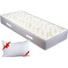 EVERGREENWEB MATERASSI & BEDS EVERGREENWEB - Materasso Singolo 80x190 a Molle INSACCHETTATE Indipendenti e Waterfoam Alto 25 cm + Cuscino Memory Gratis, Ortopedico Extra Comfort con Lastra a 7 Zone, Rivestimento Antiacaro Silver