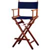 ZStyle Sedia Regista Sgabello Pieghevole Leggera Portatile Director Make Up Hotel Ristorante Casa Veranda Bar Trucco Legno Di Faggio Tessuto Alta Truccatrice Richiudibile (Fusto mogano - Tela blu)
