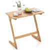 COSTWAY Tavolino Laterale, Tavolino da Divano e Letto in Bambù con Ampio Piano per Laptop, Struttura Stabile, Design Salvaspazio per Camera da Letto, Soggiorno, Studio, 75 x 40 x 70 cm (Naturale)