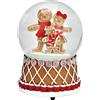 matches21 HOME & HOBBY Globo di neve carillon famiglia di pan di zenzero, statuetta decorativa - Sfera di neve natalizia con musica da appoggiare come decorazione natalizia e decorazione invernale, 11 x 16 cm, dolce palla