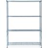 Alba MOBI - Scaffale con Ripiani, in Filo Metallico Cromato, Cromato, 4 mensole L