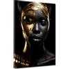 ARTEDinoi Quadro Moderno Stampa su Tela Oro Donna Africana Frontale Canvas Dimensione 75x100x2cm