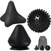 RYMALL Triggerpunkt Spintore massaggiatore + palla riccio, set con ventosa e sacchetto per dolori muscolari e tensioni, osteopressione massaggiatore per auto-massaggio (nero)